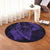 Hawaiian Fish Hook Hibiscus Banzai Surfing Polynesian Round Carpet Purple - AH - Polynesian Pride