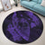 Hawaiian Fish Hook Hibiscus Banzai Surfing Polynesian Round Carpet Purple - AH - Polynesian Pride