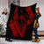 Hawaiian Fish Hook Hibiscus Banzai Surfing Polynesian Premium Blankets Red - AH - Polynesian Pride