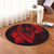 Hawaiian Fish Hook Hibiscus Banzai Surfing Polynesian Round Carpet Red - AH - Polynesian Pride