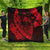 Hawaiian Fish Hook Hibiscus Banzai Surfing Polynesian Premium Quilts Red - AH Black - Polynesian Pride