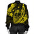 Hawaiian Fish Hook Hibiscus Banzai Surfing Polynesian Bomber Jacket Yellow - AH - Polynesian Pride