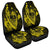 Hawaiian Fish Hook Hibiscus Banzai Surfing Polynesian Car Seat Covers Yellow - AH Universal Fit Black - Polynesian Pride