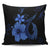 Hawaiian Fish Hook Hibiscus Plumeria Polynesian Pillow Covers - Blue - AH Pillow Covers Black - Polynesian Pride