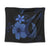 Hawaiian Fish Hook Hibiscus Plumeria Polynesian Tapestry - Blue - AH Wall Tapestry Black - Polynesian Pride