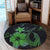 Hawaiian Fish Hook Hibiscus Plumeria Polynesian Round Carpet - Green - AH - Polynesian Pride