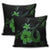 Hawaiian Fish Hook Hibiscus Plumeria Polynesian Pillow Covers - Green - AH - Polynesian Pride