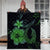 Hawaiian Fish Hook Hibiscus Plumeria Polynesian Premium Quilts - Green - AH - Polynesian Pride