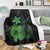 Hawaiian Fish Hook Hibiscus Plumeria Polynesian Premium Blankets - Green - AH - Polynesian Pride