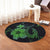 Hawaiian Fish Hook Hibiscus Plumeria Polynesian Round Carpet - Green - AH - Polynesian Pride