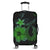 Hawaiian Fish Hook Hibiscus Plumeria Polynesian Luggage Covers - Green - AH Black - Polynesian Pride