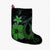 Hawaiian Fish Hook Hibiscus Plumeria Polynesian Christmas Stocking - Green - AH Christmas Stocking 26 X 42 cm Black - Polynesian Pride