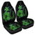 Hawaiian Fish Hook Hibiscus Plumeria Polynesian Car Seat Covers - Green - AH Universal Fit Black - Polynesian Pride