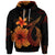 Custom Hawaiian Fish Hook Hibiscus Plumeria Polynesian Hoodie Orange - Polynesian Pride