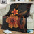 Hawaiian Fish Hook Hibiscus Plumeria Polynesian Premium Blankets - Orange - AH - Polynesian Pride