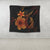 Hawaiian Fish Hook Hibiscus Plumeria Polynesian Tapestry - Orange - AH - Polynesian Pride