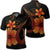 Hawaiian Fish Hook Hibiscus Plumeria Polynesian Polo Shirt Orange Unisex Black - Polynesian Pride