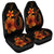 Hawaiian Fish Hook Hibiscus Plumeria Polynesian Car Seat Covers - Orange - AH Universal Fit Black - Polynesian Pride