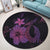 Hawaiian Fish Hook Hibiscus Plumeria Polynesian Round Carpet - Pink - AH - Polynesian Pride