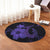 Hawaiian Fish Hook Hibiscus Plumeria Polynesian Round Carpet - Purple - AH - Polynesian Pride