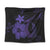 Hawaiian Fish Hook Hibiscus Plumeria Polynesian Tapestry - Purple - AH Wall Tapestry Black - Polynesian Pride