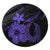 Hawaiian Fish Hook Hibiscus Plumeria Polynesian Round Carpet - Purple - AH Round Carpet Luxurious Plush - Polynesian Pride