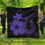 Hawaiian Fish Hook Hibiscus Plumeria Polynesian Premium Quilts - Purple - AH Black - Polynesian Pride