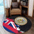 Hawaiian Flag Coat Of Arms Of Hawaii Polynesian Round Carpet - Classic Style - Polynesian Pride