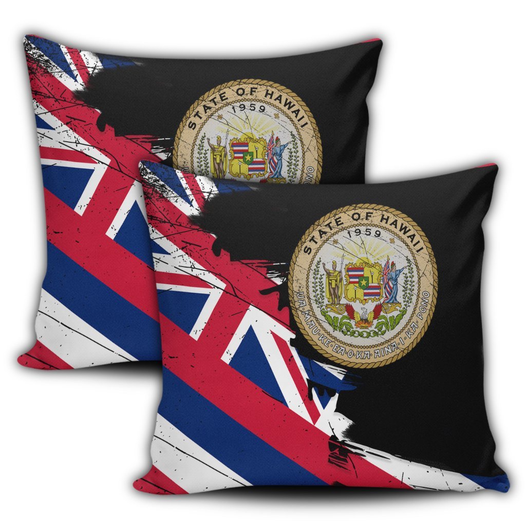 Hawaiian Flag Coat Of Arms Of Hawaii Polynesian Pillow Covers - Classic Style - Polynesian Pride