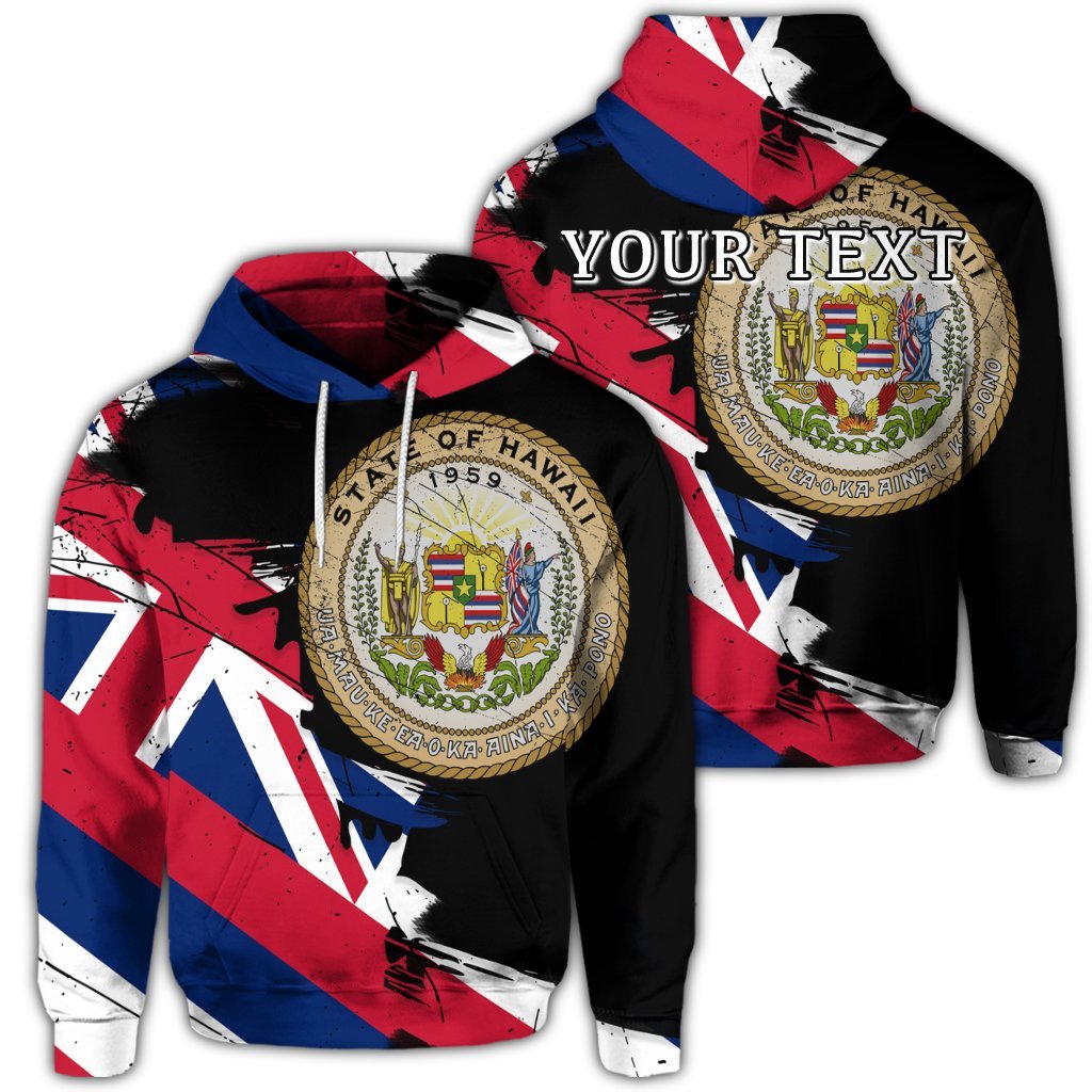 Custom Hawaiian Flag Coat of Arms of Hawaii Polynesian Hoodie Classic Style Unisex Art - Polynesian Pride