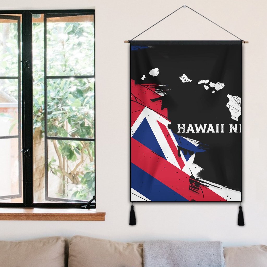 Hawaiian Flag Hawaii Map Nei Polynesian Hanging Poster - Classic Style - Polynesian Pride