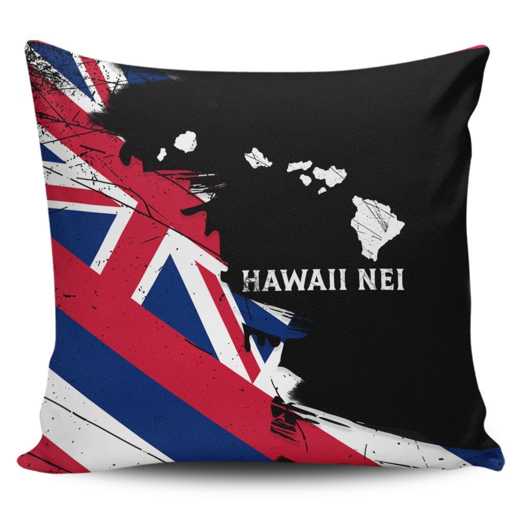 Hawaiian Flag Hawaii Map Nei Polynesian Pillow Covers - Classic Style Pillow Covers Black - Polynesian Pride