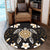 Hawaiian Gold Turtle Plumeria Round Carpet AH - Polynesian Pride