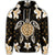 Hawaiian Gold Turtle Plumeria Zip Hoodie - Polynesian Pride