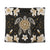 Hawaiian Gold Turtle Plumeria Tapestry AH Wall Tapestry Black - Polynesian Pride