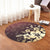 Hawaiian Golden Hibiscus Butterfly Polynesian Round Carpet - AH - Polynesian Pride