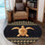 Hawaiian Golden Turtle Hibiscus Plumeria Polynesian Round Carpet - AH - Polynesian Pride