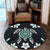 Hawaiian Greenie Turtle Plumeria Round Carpet AH - Polynesian Pride