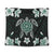 Hawaiian Greenie Turtle Plumeria Tapestry AH Wall Tapestry Black - Polynesian Pride