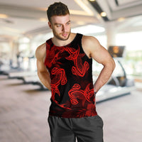 Hawaiian Hammerhead Shark Hibiscus Red Polynesian Tank Top - AH - Polynesian Pride