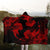 Hawaiian Hammerhead Shark Hibiscus Red Polynesian Hooded Blanket - AH - Polynesian Pride