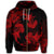 Hawaiian Hammerhead Shark Hibiscus Red Polynesian Zip Hoodie - Polynesian Pride