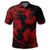 Hawaiian Hammerhead Shark Hibiscus Red Polynesian Polo Shirt - Polynesian Pride