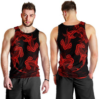 Hawaiian Hammerhead Shark Hibiscus Red Polynesian Tank Top - AH - Polynesian Pride