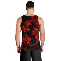Hawaiian Hammerhead Shark Hibiscus Red Polynesian Tank Top - AH - Polynesian Pride