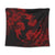 Hawaiian Hammerhead Shark Hibiscus Red Polynesian Tapestry - AH Wall Tapestry Black - Polynesian Pride