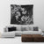 Hawaiian Hammerhead Shark Hibiscus White Polynesian Tapestry - AH - Polynesian Pride