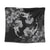 Hawaiian Hammerhead Shark Hibiscus White Polynesian Tapestry - AH Wall Tapestry Black - Polynesian Pride