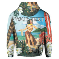 Custom Hawaiian Hibiscus Aloha Hula Girl Dance On The Beach Hoodie - Polynesian Pride