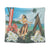 Hawaiian Hibiscus Aloha Hula Girl Dance On The Beach Tapestry - AH Wall Tapestry Black - Polynesian Pride